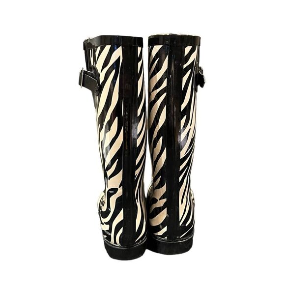 Dirty Laundry Black and White Zebra Print Rain Boots - Picture 11 of 11